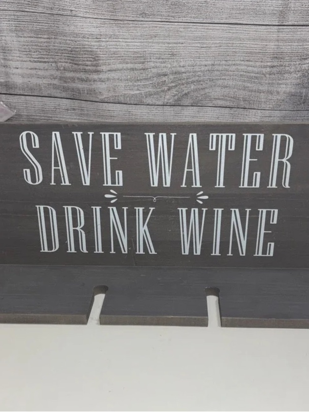 Save Water Drink Wine Wall Sign - Black